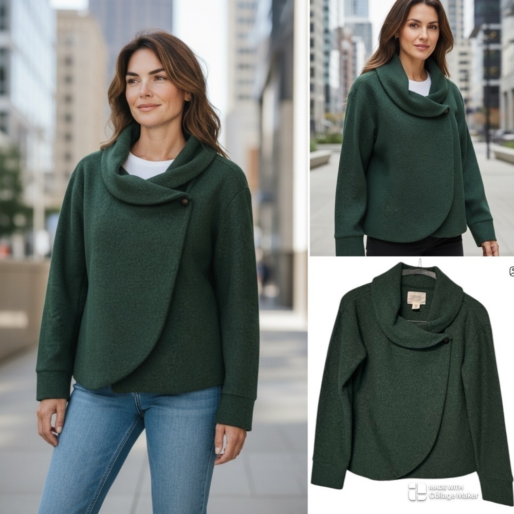 Sigrid Olsen boiled wool blend wrap jacket
